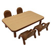 BaseLine® Toddler 48" x 30" Rectangular Table & Chair Set - Natural Wood