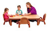 BaseLine® Toddler 48" x 30" Rectangular Table & Chair Set - Natural Wood