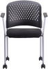 Eurotech Breeze Side Chair with Casters Grey Frame Plastic / Fabric Black