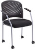 Eurotech Breeze Side Chair with Casters Grey Frame Plastic / Fabric Black