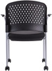 Eurotech Breeze Side Chair with Casters Grey Frame Plastic / Fabric Black