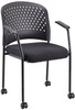 Eurotech Breeze Side Chair with Casters Black Frame Plastic / Fabric Black