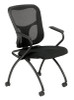 Eurotech Flip Mesh Fabric Chair with Casters with Arms Black