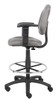 Boss Drafting Stool (B315-Gy) W/Footring And Adjustable Arms