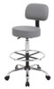 Boss Caressoft Medical/Drafting Stool W/ Back Cushion Grey