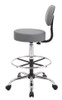 Boss Caressoft Medical/Drafting Stool W/ Back Cushion Grey