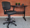 Boss Oversized Drafting Stool with Foot Rest and Adjustable Arms Black