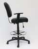 Boss Oversized Drafting Stool with Foot Rest and Adjustable Arms Black