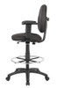 Boss Black Fabric Drafting Stools W/Adj Arms & Footring