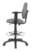 Boss Gray Fabric Drafting Stools W/Adj Arms & Footring