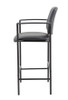 Boss Square Back Diamond Stool W/Arm In Black Caressoft