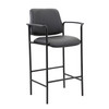 Boss Square Back Diamond Stool W/Arm In Black Caressoft