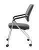 Boss Black Caressoft Plus Training Chair With Chrome Frame,2 In A Box