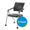 Boss Black Mesh Training Chair With Pewter Frame,2 In A Box