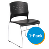Boss Black Stack Chair With Chrome Frame, 1Pc Pack