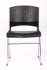 Boss Black Stack Chair With Chrome Frame, 1Pc Pack