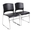 Boss Black Stack Chair With Chrome Frame 5 Pcs Pack