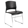 Boss Black Stack Chair With Chrome Frame 5 Pcs Pack