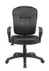 Boss Black Leather Task Chair W/ Loop Arms