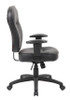 Boss Black Leather Task Chair W/ Adjustable Arms