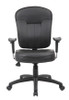 Boss Black Leather Task Chair W/ Adjustable Arms