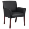 Boss Box Arm guest, accent or dining chair W/Mahogany Finish B619