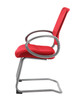 Boss Mesh Back W/ Pewter Finish Guest Chair Red