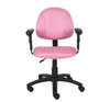 Boss Pink Microfiber Deluxe Posture Chair W/ Adjustable Arms.