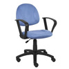 Boss Blue Microfiber Deluxe Posture Chair W/ Loop Arms.