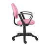 Boss Pink Microfiber Deluxe Posture Chair W/ Loop Arms.