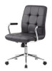 Boss Modern Office Chair w/Chrome Arms - Black