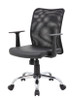 Boss Budget Mesh Back and Solid Black Vinyl Seat Task Chair W/ T-Arms