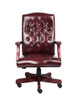 Boss Classic Executive Oxblood Vinyl Chair With Mahogany Finish Frame