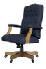 BOSS Executive Navy Commercial Grade Linen Chair With Driftwood Finish Frame