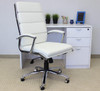 Boss Executive CaressoftPlus Chair with Metal Chrome Finish White