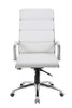 Boss Executive CaressoftPlus Chair with Metal Chrome Finish White