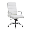 Boss Executive CaressoftPlus Chair with Metal Chrome Finish White