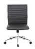 Boss Black Vinyl Armless Hospitality Chair