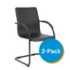 Boss Black Frame Black Vinyl Side Chair, 2 pcs Per Pack