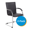 Boss Chrome Frame, Black Vinyl Side Chair, 2 pack