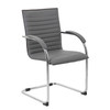 Boss Chrome Frame, Grey Vinyl Side Chair, 2 pack