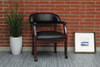 Boss Captain's guest, accent or dining chair in Black Vinyl W/ Casters