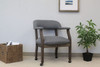 Boss Modern Captain's guest, accent or dining chair in Slate Grade Commercial Grade Linen With Casters