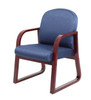 Boss Mahogany Frame guest, accent or dining chair In Blue Fabric