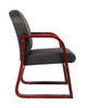 Boss Mahogany Frame guest, accent or dining chair In Black Fabric