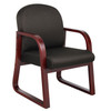 Boss Mahogany Frame guest, accent or dining chair In Black Fabric