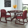 Boss Mahogany Frame guest, accent or dining chair In Burgundy Fabric
