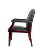 Boss Traditional Black Caressoft guest, accent or dining chair W/ Mahogany Finish