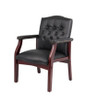 Boss Traditional Black Caressoft guest, accent or dining chair W/ Mahogany Finish