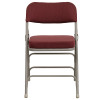 2 Pk. TYCOON Series Premium Curved Triple Braced & Double Hinged Burgundy Fabric Metal Folding Chair